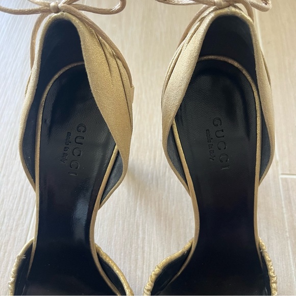 ORIGINAL GUCCI Gold Pointed Toe D’Orsay HeelSize 6 1/2 - Picture 10 of 13